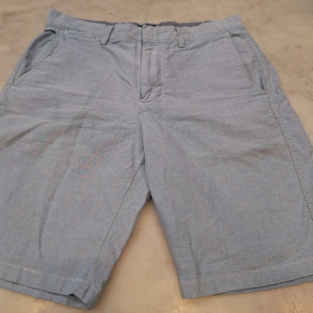 J.Crew Club Chino Shorts Mens 31 Blue Oxford Cotton Casual Preppy Summer Classic